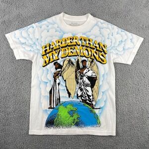 Big Sean Detroit 2 Harder Than My Demons Tee Medium White USA Made Phoenix EUC‎